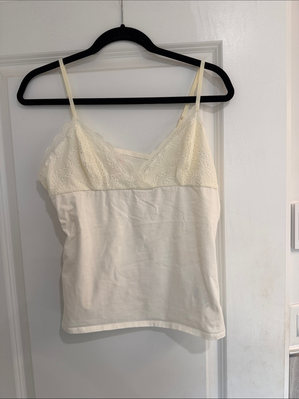 Joe Fresh White Lace-Trim Camisole